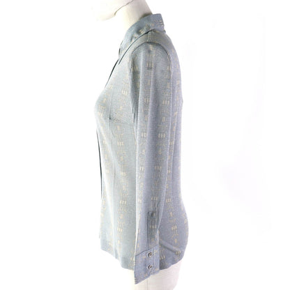 CELINE Long sleeve shirt 50% glitter, 50% SINTETICA Blue Gray Beige Women 42