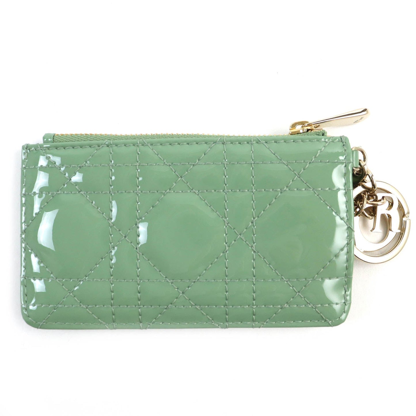 Christian Dior Coin case S0841OVRB Cannage (patent leather) Light green Lady Dior Women