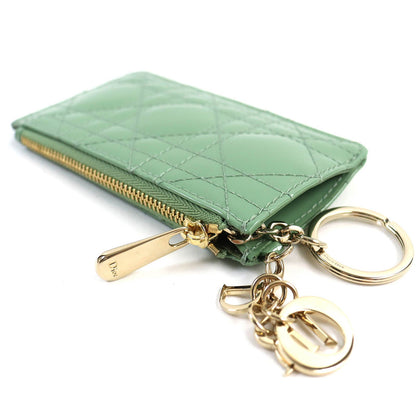 Christian Dior Coin case S0841OVRB Cannage (patent leather) Light green Lady Dior Women