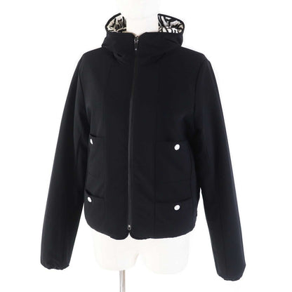 CHANEL Down jacket P70625 Outer: 100% polyester, Filling: 85% down, Filling: 15% polyester, Other: 76% polyamide, 24% polyurethane, Other: 100% polyester Black White/Black Women 36