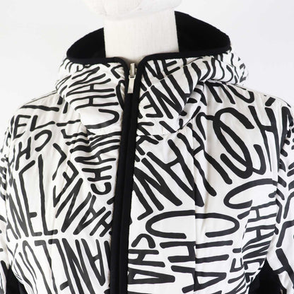 CHANEL Down jacket P70625 Outer: 100% polyester, Filling: 85% down, Filling: 15% polyester, Other: 76% polyamide, 24% polyurethane, Other: 100% polyester Black White/Black Women 36