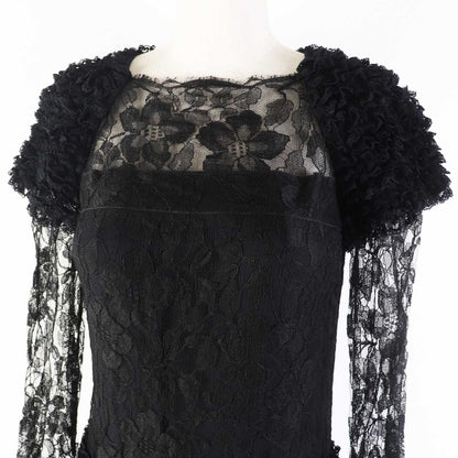 CHANEL one piece P41859 Outer: 73% rayon, Outer: 27% nylon, Lining: 100% silk black Women 38