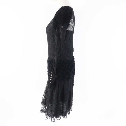 CHANEL one piece P41859 Outer: 73% rayon, Outer: 27% nylon, Lining: 100% silk black Women 38