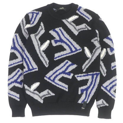FENDI sweater FZX013 Main: 100% virgin wool black mens 44