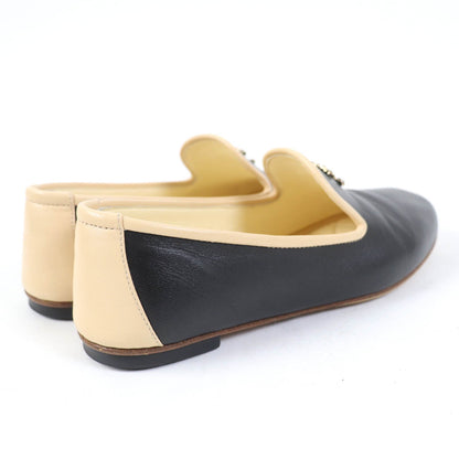 CHANEL Leather shoes 17G G31630 Main: Leather Black beige Women 34 1/2 C