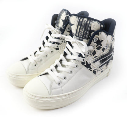 Christian Dior High cut sneakers Main: Canvas Leather White navy Walk N Dior Star Women 36
