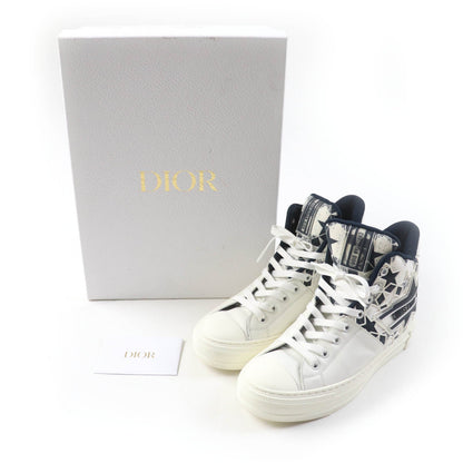 Christian Dior High cut sneakers Main: Canvas Leather White navy Walk N Dior Star Women 36