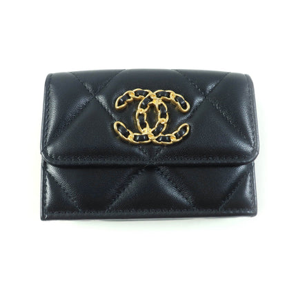 CHANEL Tri-fold wallet AP1789 Main: Lambskin black 19 Small flap wallet Women