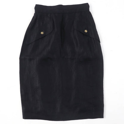 CHANEL Tight Skirt 150466D4 A250078 Main: 100% linen, lining: 100% silk black Women 34