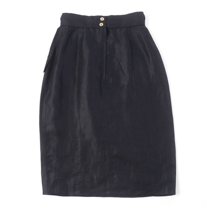 CHANEL Tight Skirt 150466D4 A250078 Main: 100% linen, lining: 100% silk black Women 34