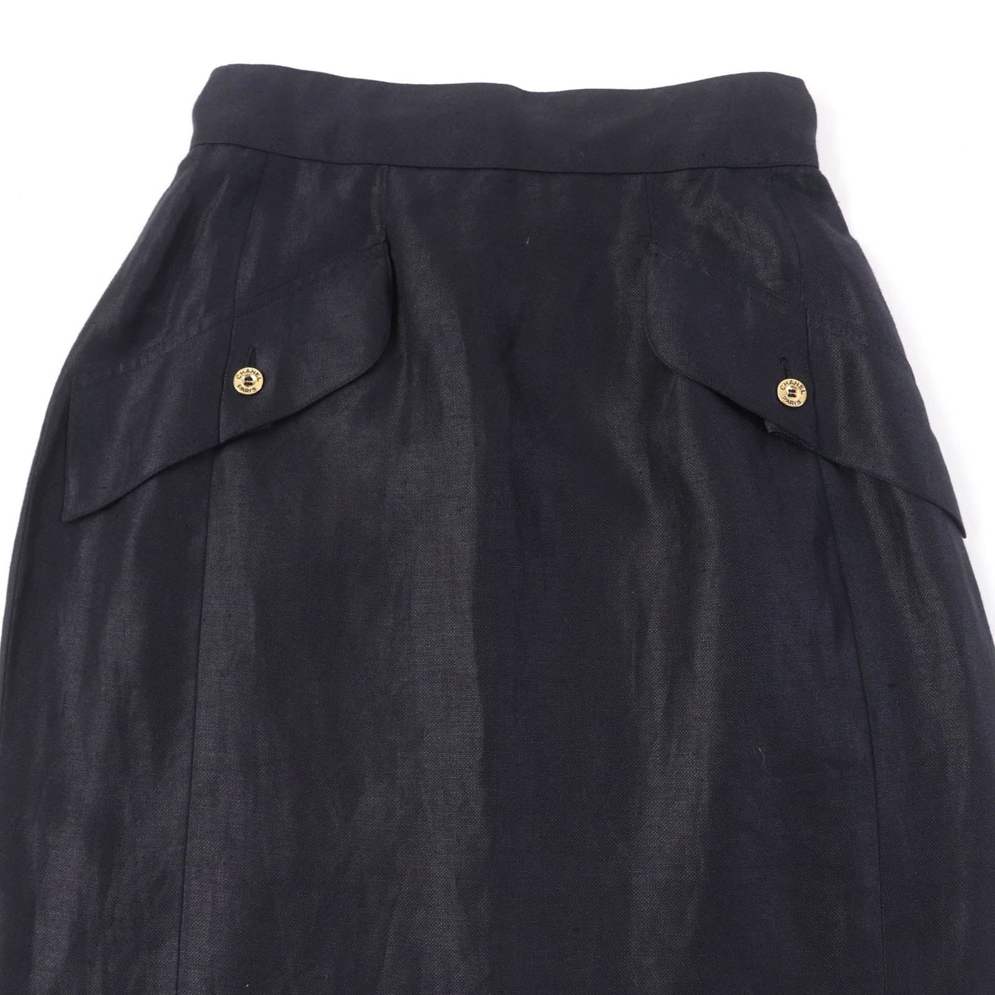 CHANEL Tight Skirt 150466D4 A250078 Main: 100% linen, lining: 100% silk black Women 34