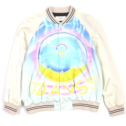 CELINE Stajan 2V28H353Q Outer: 100% rayon, Lining: 100% acetate Ivory Multi Teddy Jacket With Satin Artist Print mens 50