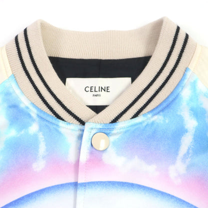 CELINE Stajan 2V28H353Q Outer: 100% rayon, Lining: 100% acetate Ivory Multi Teddy Jacket With Satin Artist Print mens 50