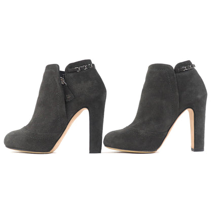 CHANEL Ankle boots G29928 Main: Suede leather Dark gray type Women 35 1/2