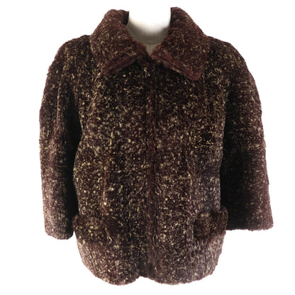 CHANEL Jacket P26806 Outer: 100% Lapin; Lining: 100% Silk Dark brown type Women 44