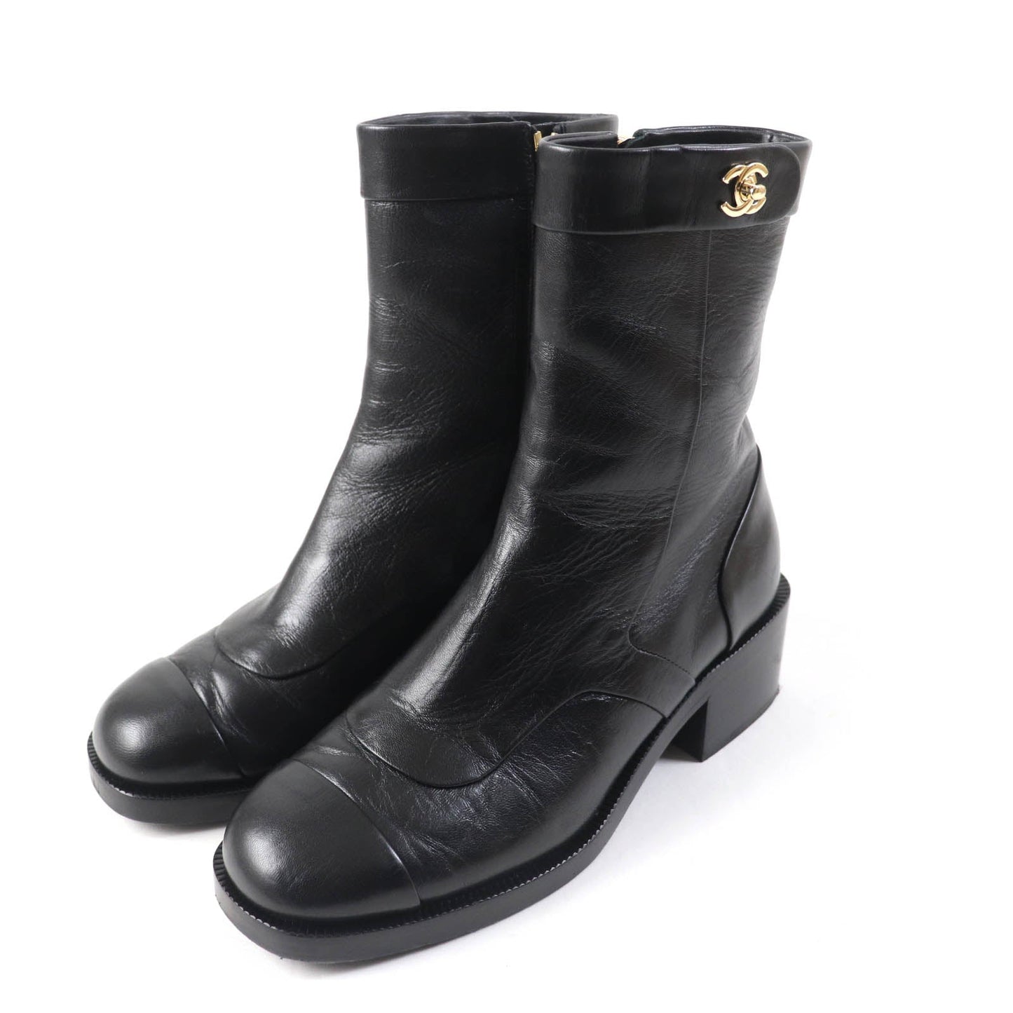 CHANEL short boots G39172 Main: Leather black Women 36 1/2 C
