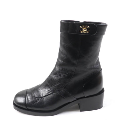 CHANEL short boots G39172 Main: Leather black Women 36 1/2 C