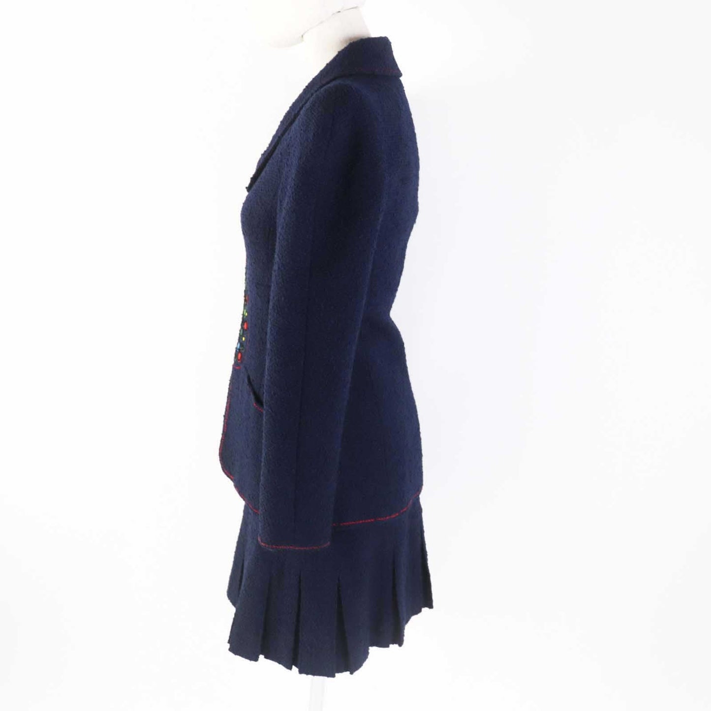 CHANEL setup 97A P09685 Outer: 88% wool, Outer: 12% nylon, Lining: 95% silk, Lining: 5% polyurethane Navy Women 36