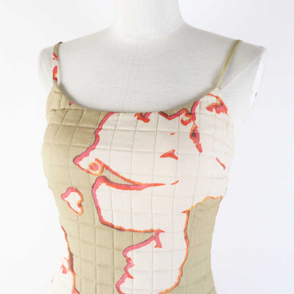 CHANEL one piece 00S P15722 Outer: 100% silk, Lining: 100% silk Khaki beige type Gabriel Women 36