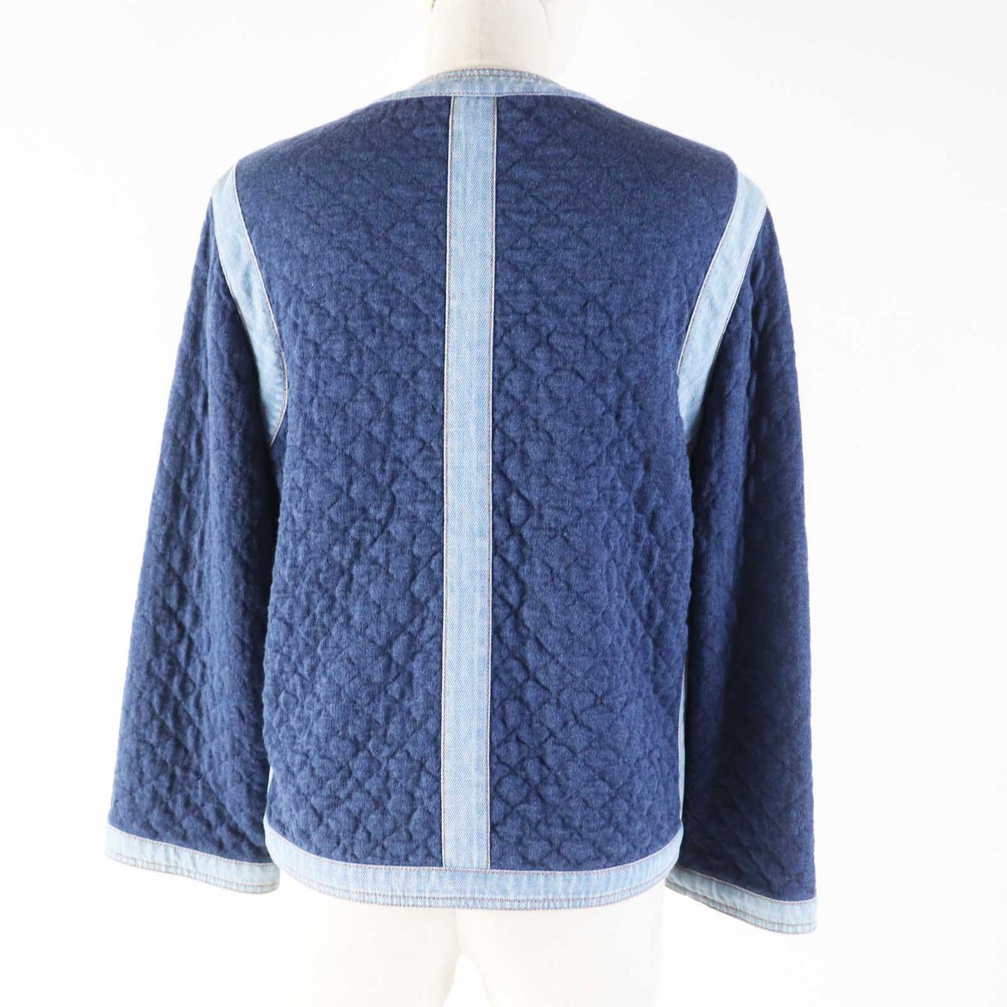 CHANEL No color jacket 20P P63016 Outer material: 82% cotton, Outer material: 15% viscose (rayon), Outer material: 3% polyester, Part: 100% cotton Navy light blue Women 34