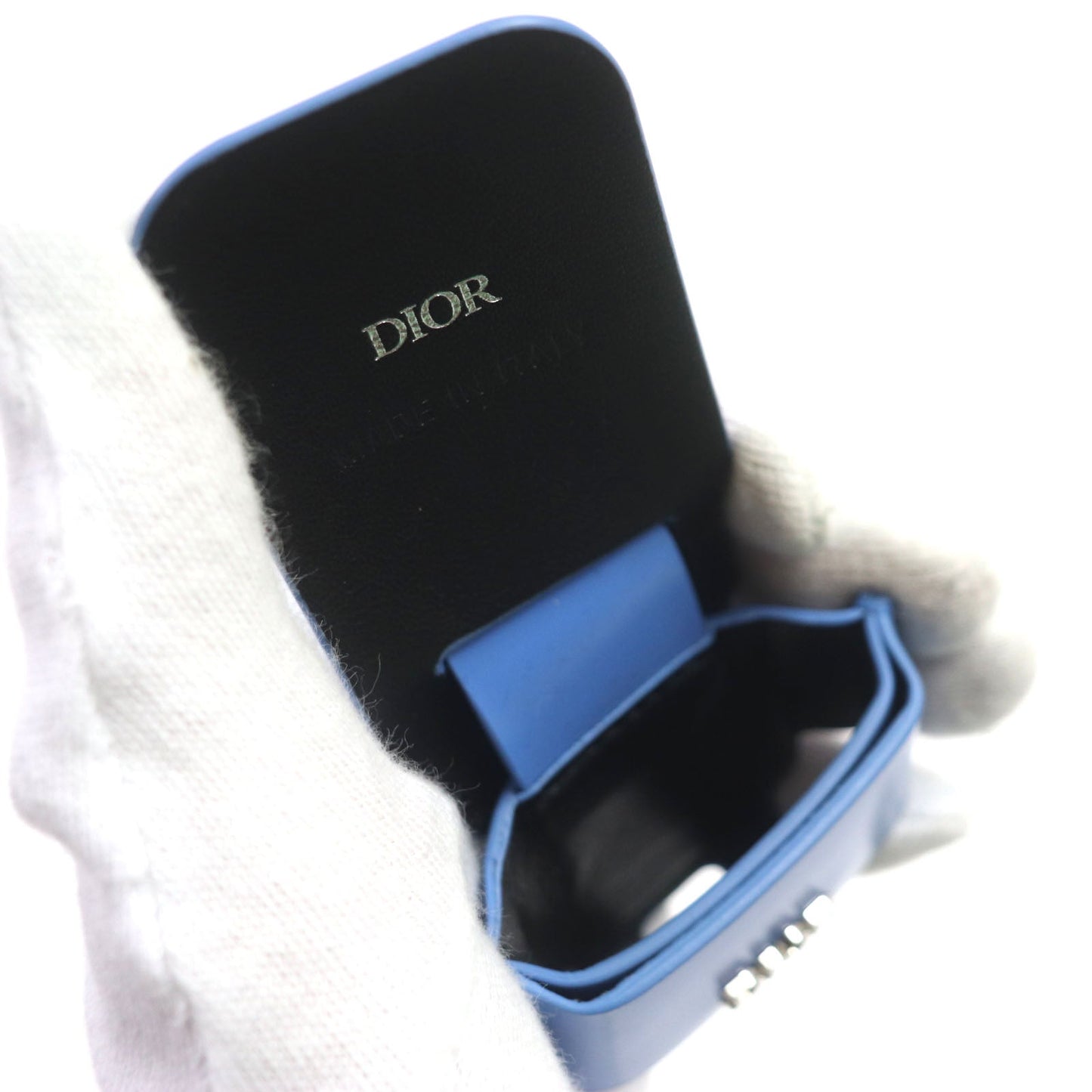 Dior HOMME key ring Main: Leather Light Blue Silver mens