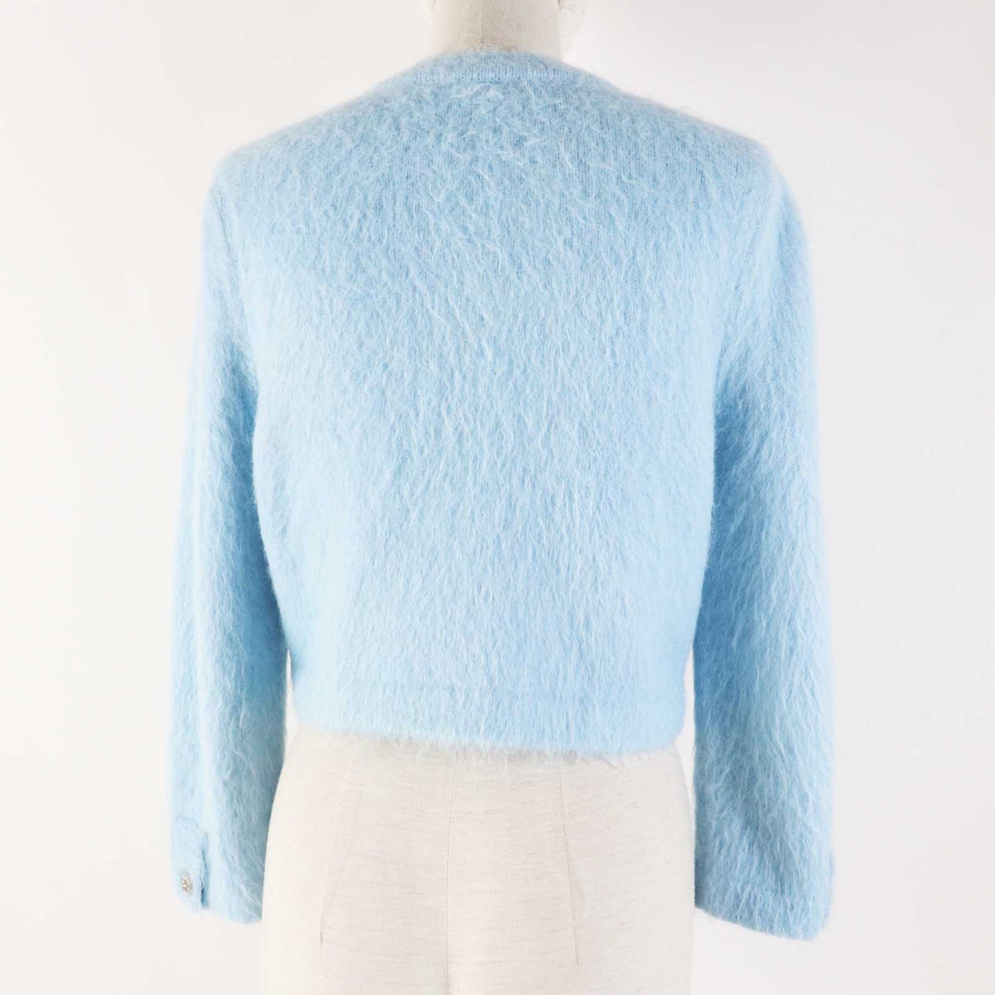 CHANEL cardigan P62193 19B Main: 58% cashmere, 28% alpaca, 14% polyamide Light blue Women 36