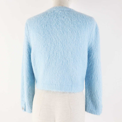CHANEL cardigan P62193 19B Main: 58% cashmere, 28% alpaca, 14% polyamide Light blue Women 36