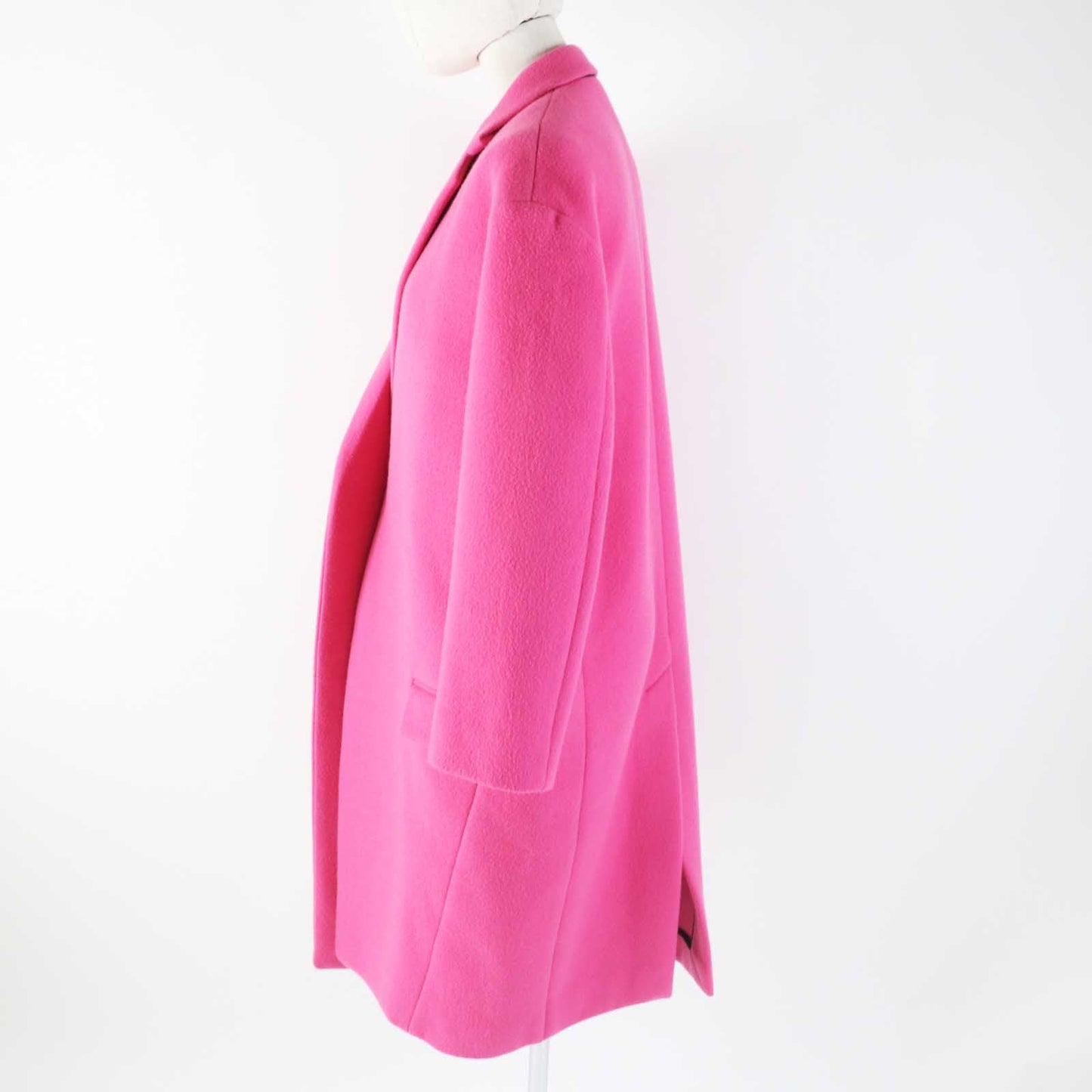 CELINE coat 2 8H13/4903 Outer: 100% cashmere, Lining: 100% silk pink Egg Crombie Coat Women 34