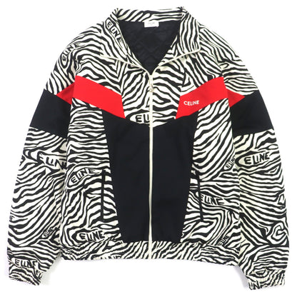 CELINE Track jacket 2Y880426S Outer: 100% polyester, Lining: 100% rayon, Filling: 100% polyester Black White mens L