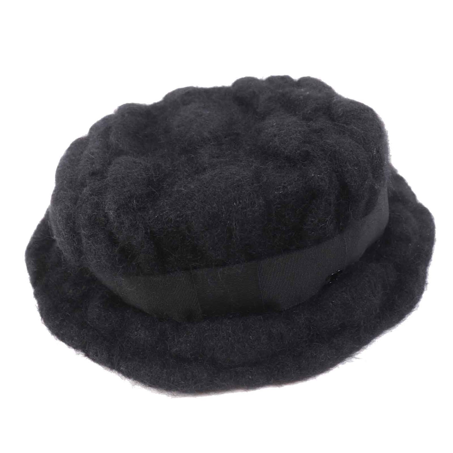 CHANEL hat Outer material: 47% mohair, Outer material: 22% rayon, Outer material: 22% nylon, Outer material: 9% polyurethane, Lining: 100% cotton black Women M