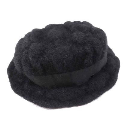 CHANEL hat Outer material: 47% mohair, Outer material: 22% rayon, Outer material: 22% nylon, Outer material: 9% polyurethane, Lining: 100% cotton black Women M