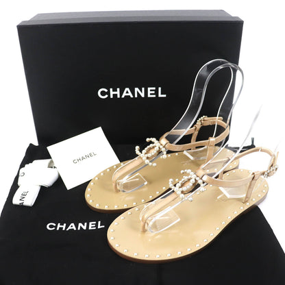 CHANEL Sandals 17P G32551 Main: Calf leather beige Women 35