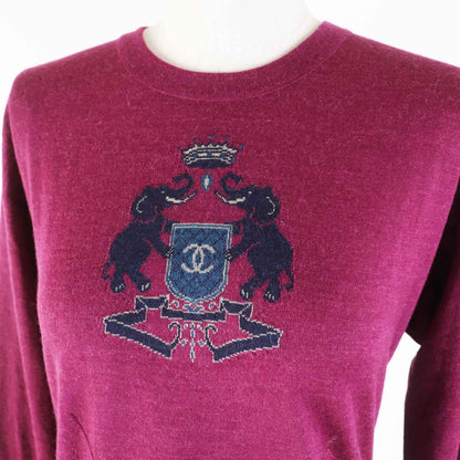 CHANEL knit 12A P44155 Main: 100% alpaca Dark pink Women 36