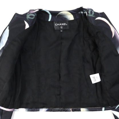 CHANEL No color jacket P57584 Outer: 68% rayon, Outer: 32% silk, Lining: 100% silk, Filling: 100% polyester Black multicolor Women 34