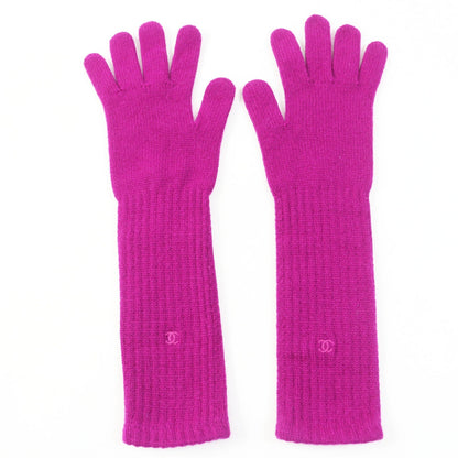 CHANEL gloves Main: 100% cashmere purple Women