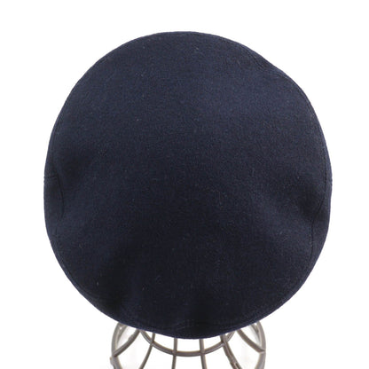 CHANEL Casquette 19V Outer: 100% wool, Lining: 50% cotton, Lining: 27% polyamide (nylon), Lining: 23% polyester, Part: 67% wool Navy Women S