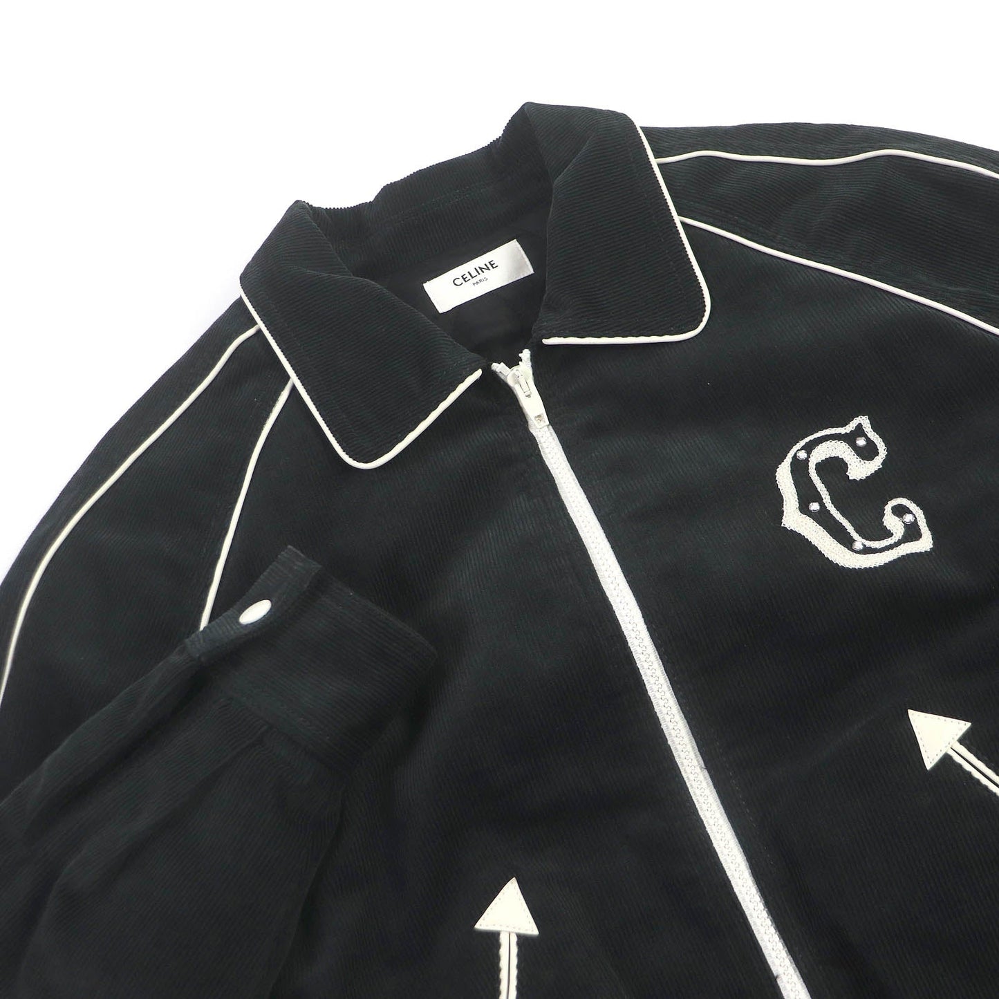 CELINE leather jacket 2Q773580W Outer: 100% cotton, Lining: 100% cupra, Filling: 100% polyester, Part: sheep leather black mens XS
