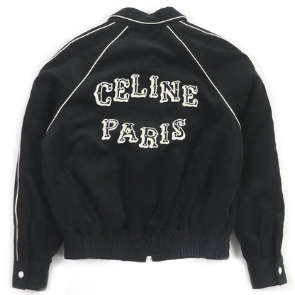 CELINE leather jacket 2Q773580W Outer: 100% cotton, Lining: 100% cupra, Filling: 100% polyester, Part: sheep leather black mens XS