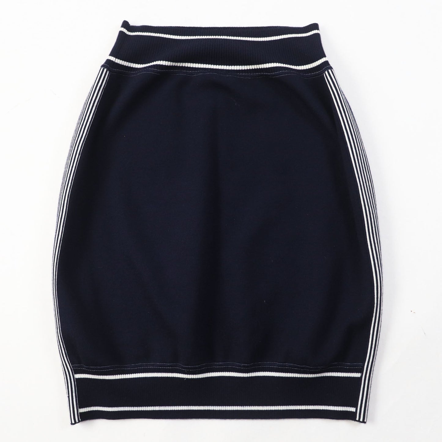 CHANEL skirt 08C P32497 Main: 38% cotton, 29% cashmere, 13% silk, 10% nylon, 8% polyester Dark Navy White Airline Women 40