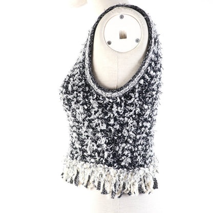 CHANEL knit P58876K07720 Main: 67% cotton, Main: 15% polyamide, Main: 9% silk, Main: 9% viscose Black type Women 34