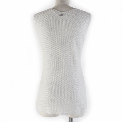 CHANEL knit 09P P35700K02085 Main: 70% cotton, Main: 30% linen Light gray Women 38