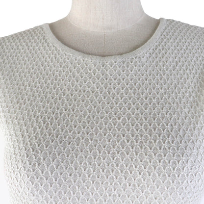 CHANEL knit 09P P35700K02085 Main: 70% cotton, Main: 30% linen Light gray Women 38