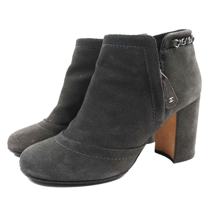 CHANEL short boots G29932 Main: Suede leather Charcoal Grey Glitter Women 37 1/2 C