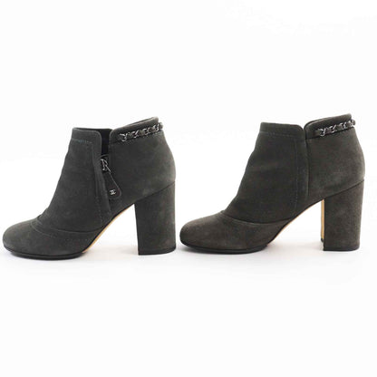 CHANEL short boots G29932 Main: Suede leather Charcoal Grey Glitter Women 37 1/2 C