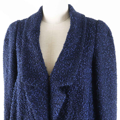 CHANEL coat P53864 Outer material: 35% nylon, Outer material: 34% polyester, Outer material: 31% cotton, Lining: 100% silk Blue navy Women 36