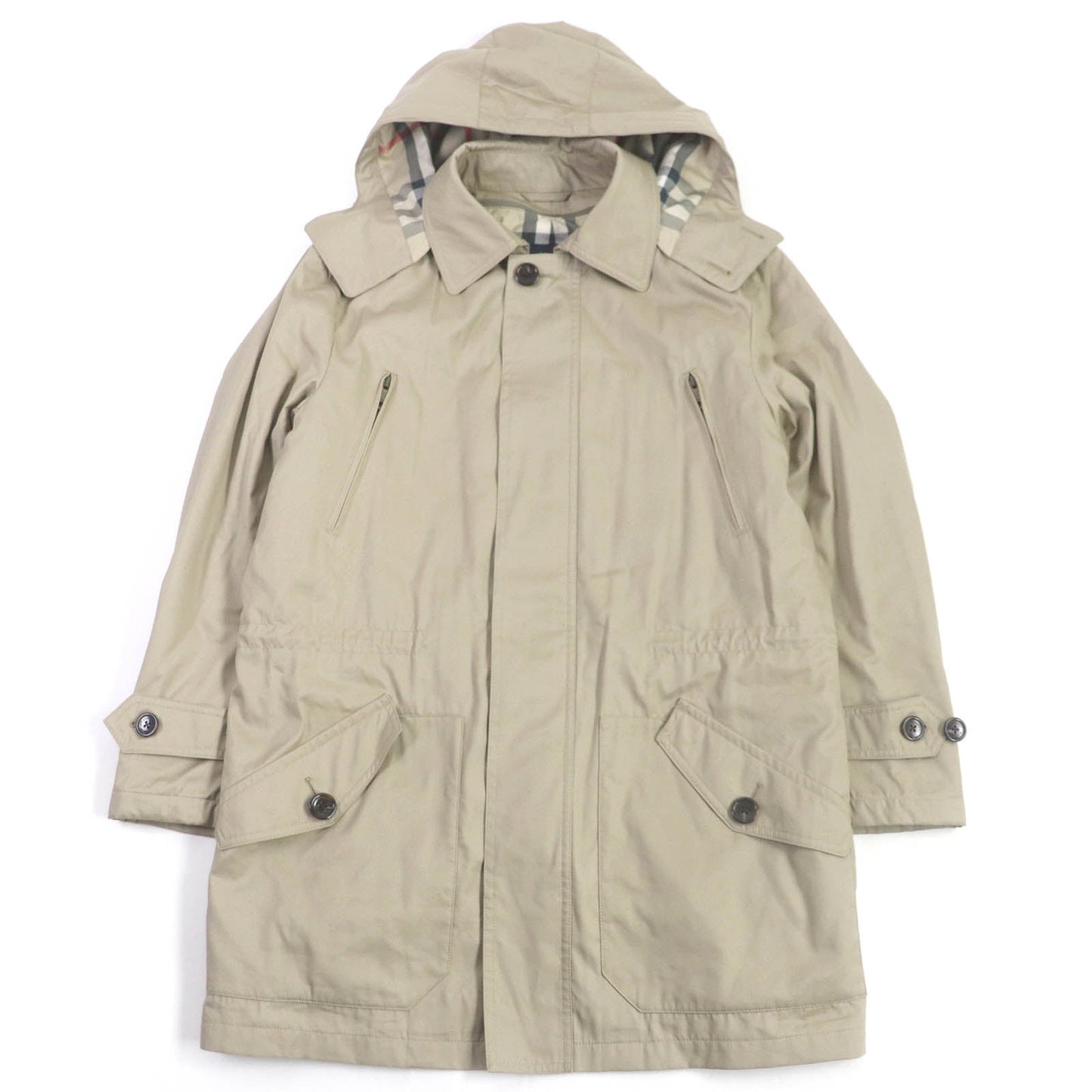BURBERRY LONDON coat Outer: 75% cotton, Outer: 25% polyester, Lining: polyester, Lining: rayon, Part: 100% cotton light beige mens LL