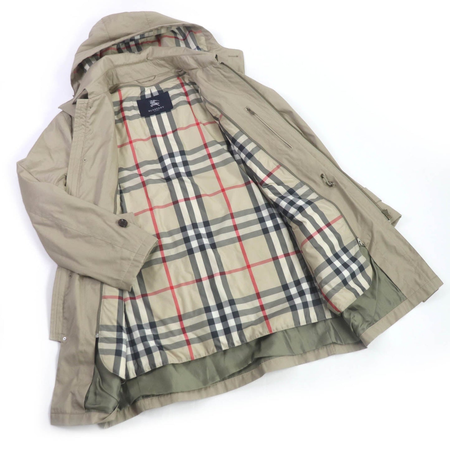 BURBERRY LONDON coat Outer: 75% cotton, Outer: 25% polyester, Lining: polyester, Lining: rayon, Part: 100% cotton light beige mens LL