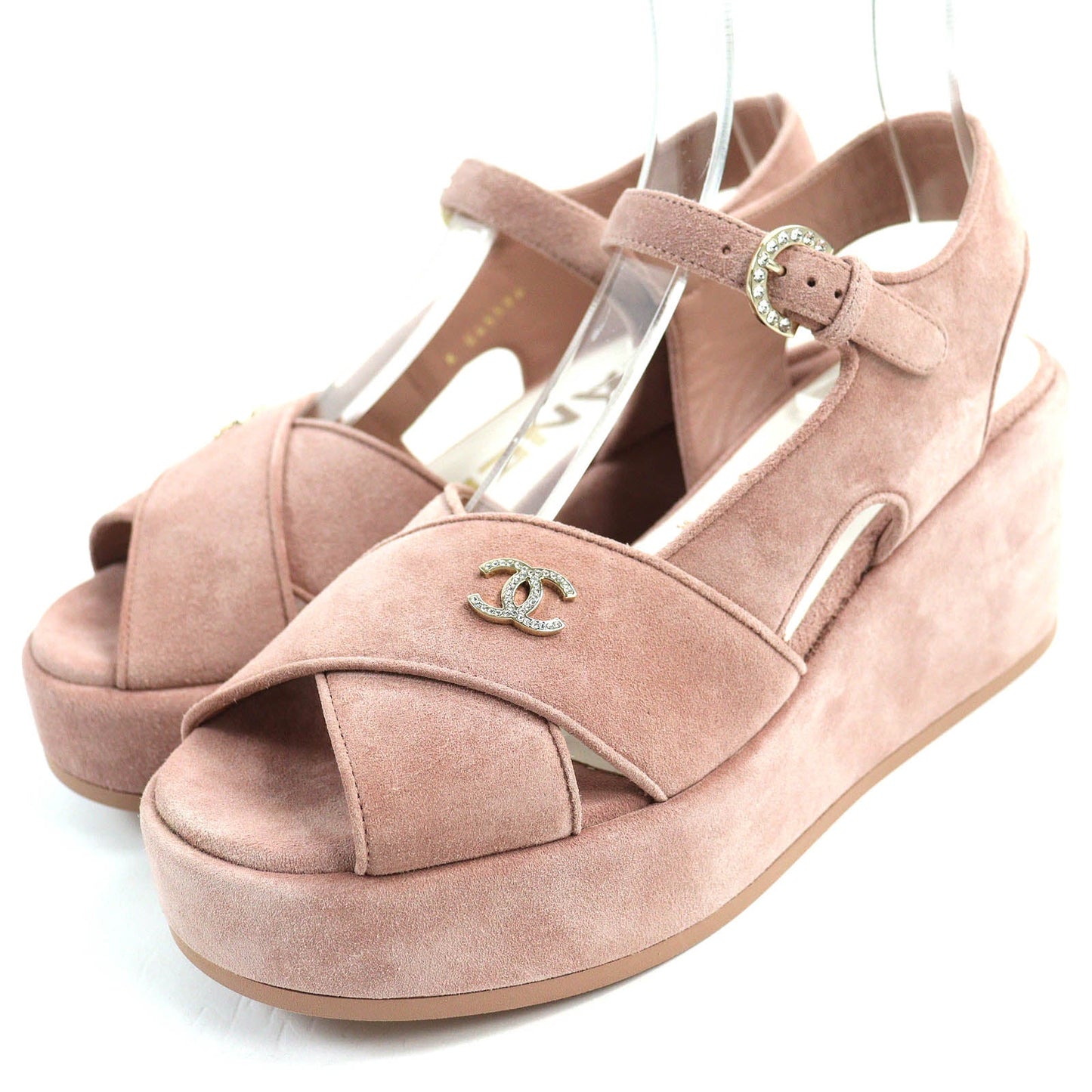 CHANEL Sandals 24P G45594 Main: Suede leather pink Women 37 1/2C