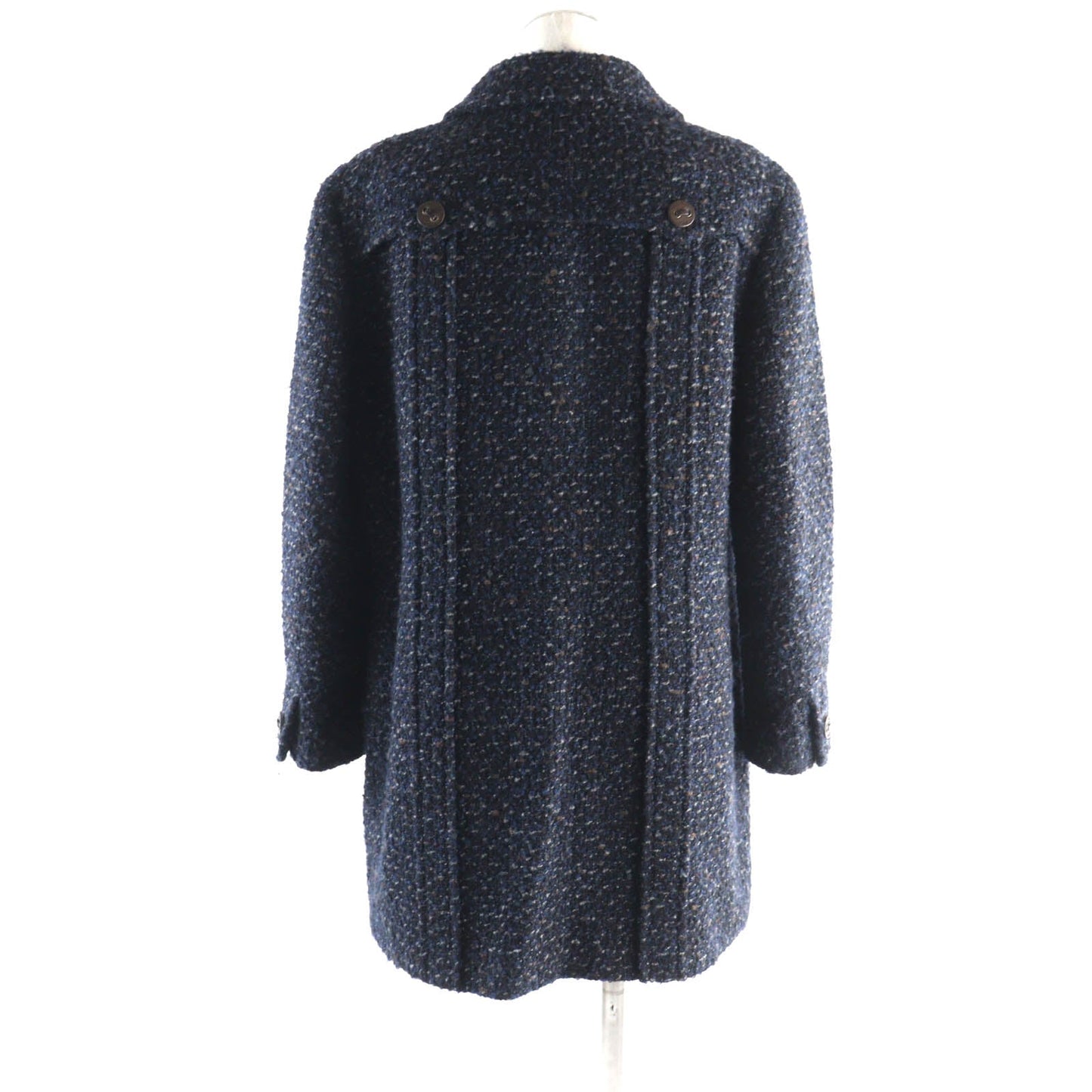 CHANEL coat 02A P19979 Outer: 75% wool, Outer: 20% mohair, Outer: 5% nylon, Lining: 95% silk, Lining: 5% elastane (polyurethane) Navy type Women 46