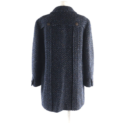 CHANEL coat 02A P19979 Outer: 75% wool, Outer: 20% mohair, Outer: 5% nylon, Lining: 95% silk, Lining: 5% elastane (polyurethane) Navy type Women 46
